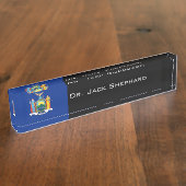 Vlag van de staat New York Naambordje (Zijkant)