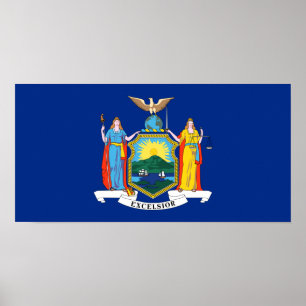 Vlag van de staat New York Poster