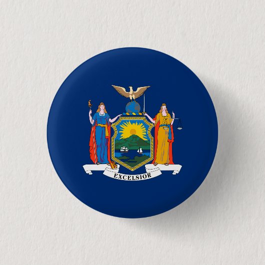 Vlag van de staat New York Ronde Button 3,2 Cm (Voorkant)