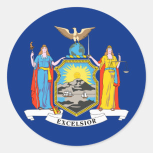 Vlag van de staat New York Ronde Sticker