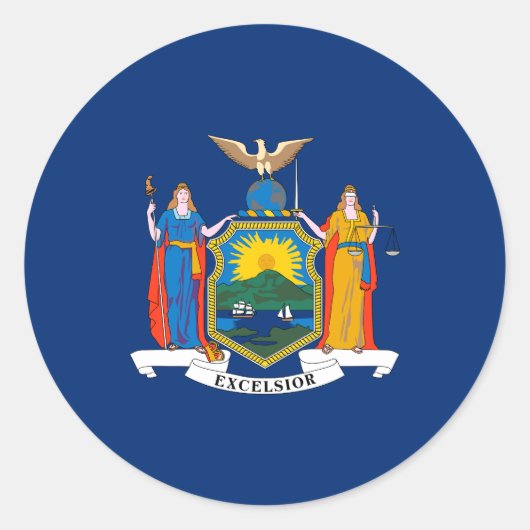 Vlag van de staat New York Ronde Sticker (Voorkant)
