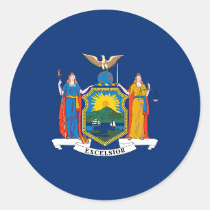 Vlag van de staat New York Ronde Sticker