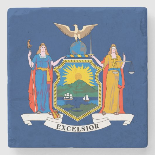 Vlag van de staat New York Stenen Onderzetter (Voorkant)