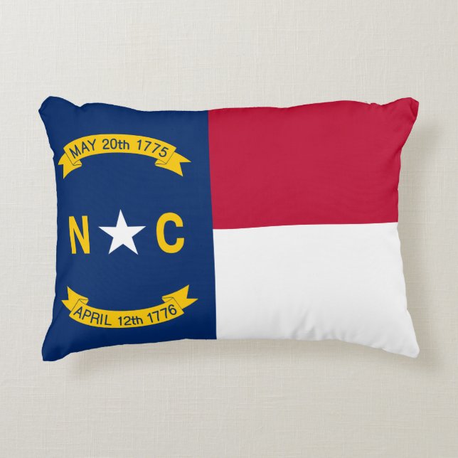 vlag van de staat North Carolina Accent Kussen (Voorkant)