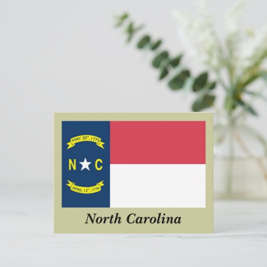 vlag van de staat North Carolina Briefkaart (Staand voorkant)