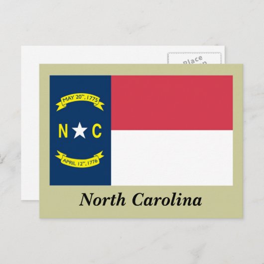 vlag van de staat North Carolina Briefkaart (Voorkant / Achterkant)