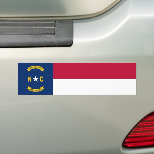 vlag van de staat North Carolina Bumpersticker (Op auto)