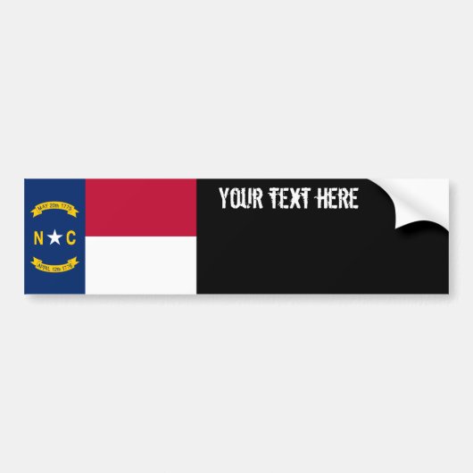 vlag van de staat North Carolina Bumpersticker (Voorkant)