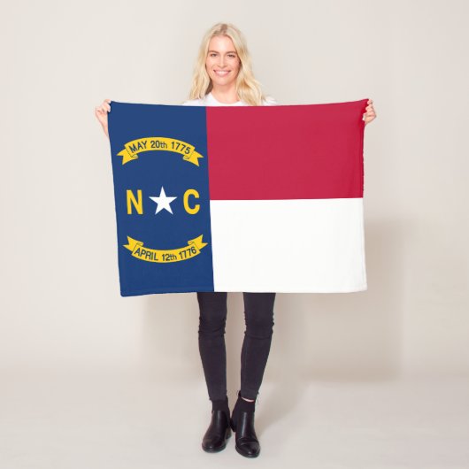 vlag van de staat North Carolina Fleece Deken (In situ)