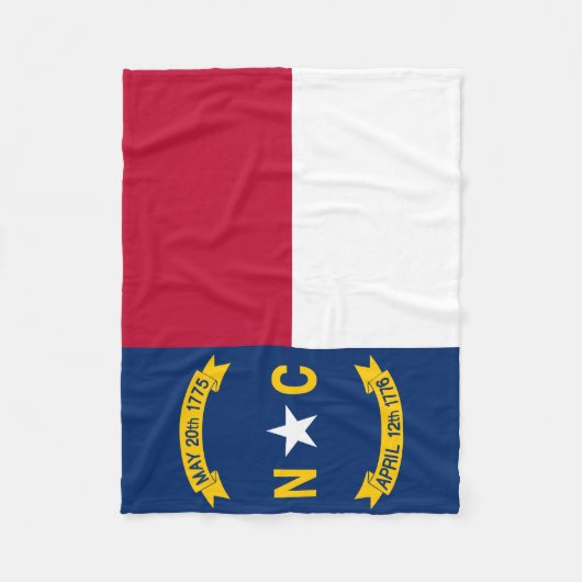 vlag van de staat North Carolina Fleece Deken (Voorkant)