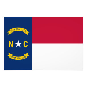 vlag van de staat North Carolina Foto Afdruk