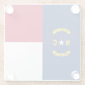 vlag van de staat North Carolina Glazen Onderzetter (Achterkant)