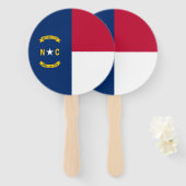 vlag van de staat North Carolina Handwaaier (Voorkant en achterkant)