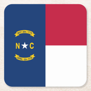 vlag van de staat North Carolina Kartonnen Onderzetters