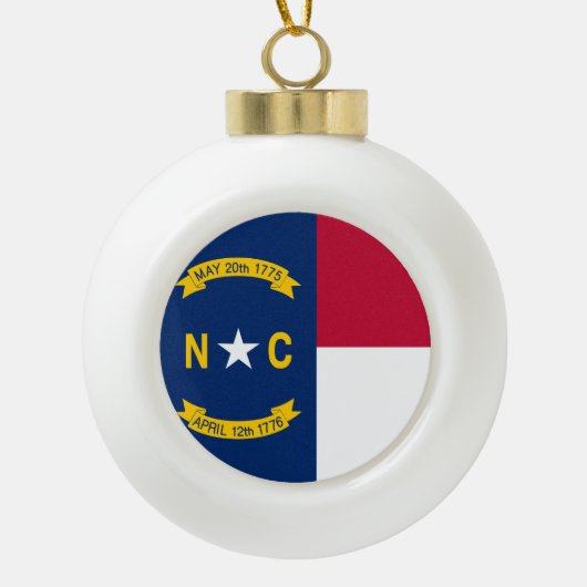 vlag van de staat North Carolina Keramische Bal Ornament (Voorkant)