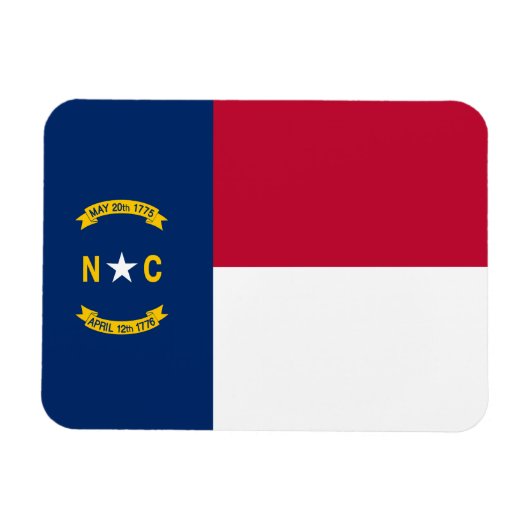 vlag van de staat North Carolina Magneet (Horizontaal)