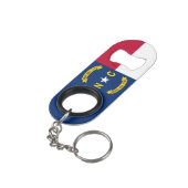 vlag van de staat North Carolina Mini Flessenopener (Achterkant Gekanteld)