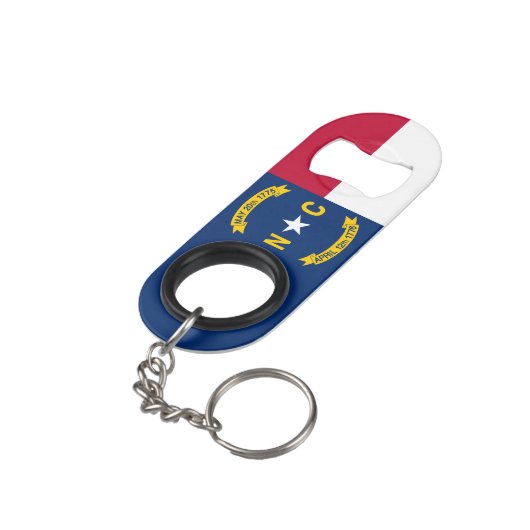 vlag van de staat North Carolina Mini Flessenopener (Achterkant Gekanteld)