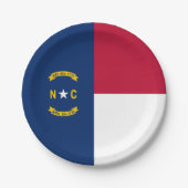 vlag van de staat North Carolina Papieren Bordje (Voorkant)