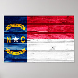 vlag van de staat North Carolina Poster