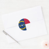 vlag van de staat North Carolina Ronde Sticker (Envelop)