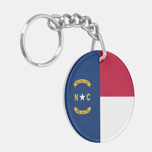 vlag van de staat North Carolina Sleutelhanger (Voorkant Links)