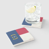 vlag van de staat North Carolina Stenen Onderzetter (Zijkant)