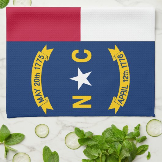 vlag van de staat North Carolina Theedoek (Gevouwen)