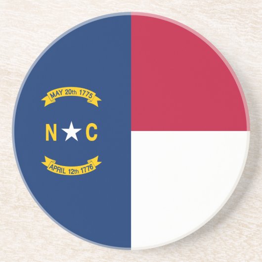 vlag van de staat North Carolina Zandsteen Onderzetter (Voorkant)