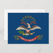 Vlag van de staat North Dakota Briefkaart (Voorkant / Achterkant)