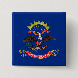 Vlag van de staat North Dakota (North Dakotan) Vierkante Button 5,1 Cm