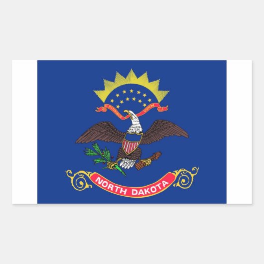 vlag van de staat North Dakota Rechthoekige Sticker (Voorkant)