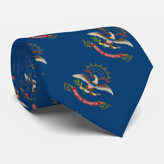 Vlag van de staat North Dakota Stropdas (Opgerold)