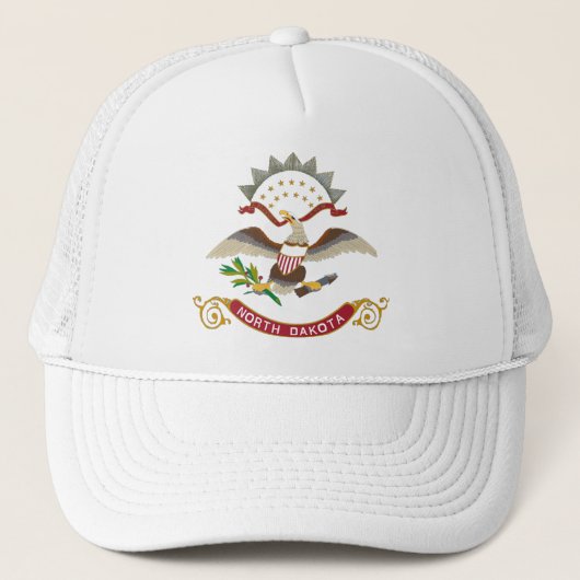 Vlag van de staat North Dakota Trucker Pet (Voorkant)
