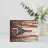 Vlag van de staat Ohio op de oude houten korrel Briefkaart (Staand voorkant)