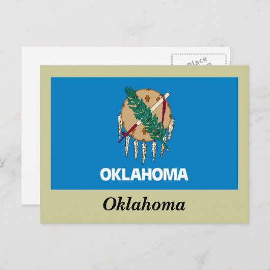 vlag van de staat Oklahoma Briefkaart (Voorkant / Achterkant)