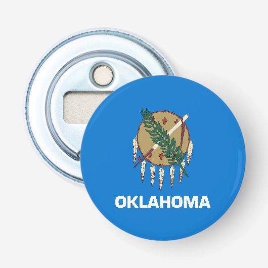 vlag van de staat Oklahoma Button Flesopener (Voorkant)