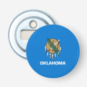 vlag van de staat Oklahoma Button Flesopener (Voorkant)