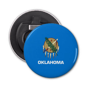 vlag van de staat Oklahoma Button Flesopener