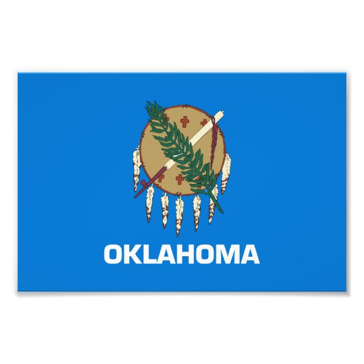 vlag van de staat Oklahoma Foto Afdruk (Voorkant)
