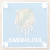 vlag van de staat Oklahoma Glazen Onderzetter (Achterkant)