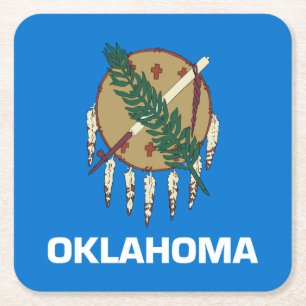 vlag van de staat Oklahoma Kartonnen Onderzetters
