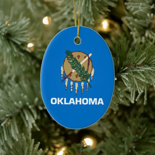vlag van de staat Oklahoma Keramisch Ornament (Boom)