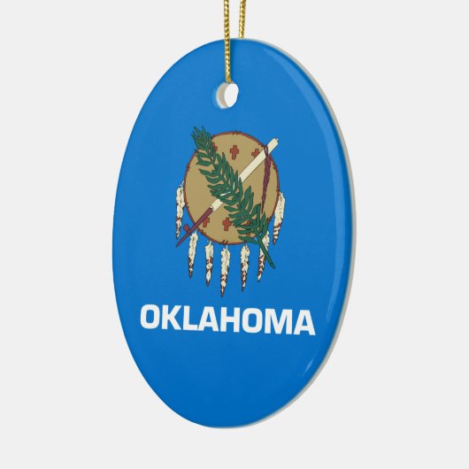 vlag van de staat Oklahoma Keramisch Ornament (Links)