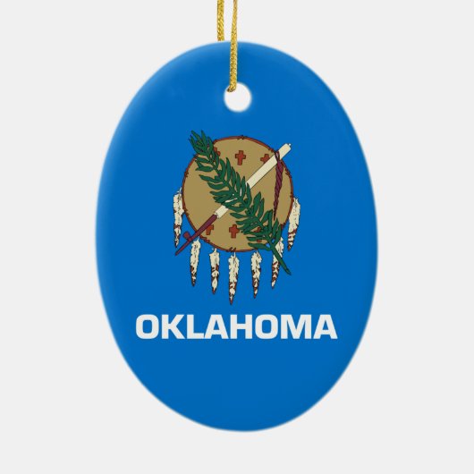 vlag van de staat Oklahoma Keramisch Ornament (Achterkant)