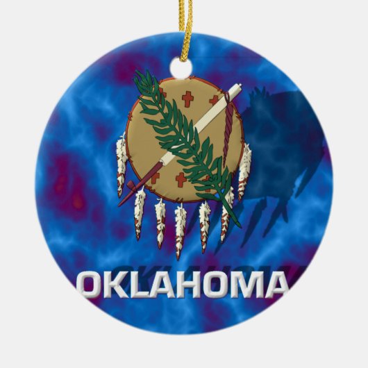 vlag van de staat Oklahoma Keramisch Ornament (Voorkant)