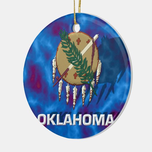 vlag van de staat Oklahoma Keramisch Ornament (Links)
