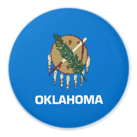 vlag van de staat Oklahoma Keramische Knop (Voorkant)