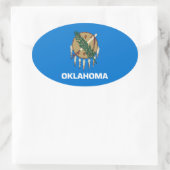 vlag van de staat Oklahoma Ovale Sticker (Tas)