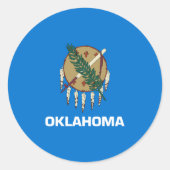 vlag van de staat Oklahoma Ronde Sticker (Voorkant)